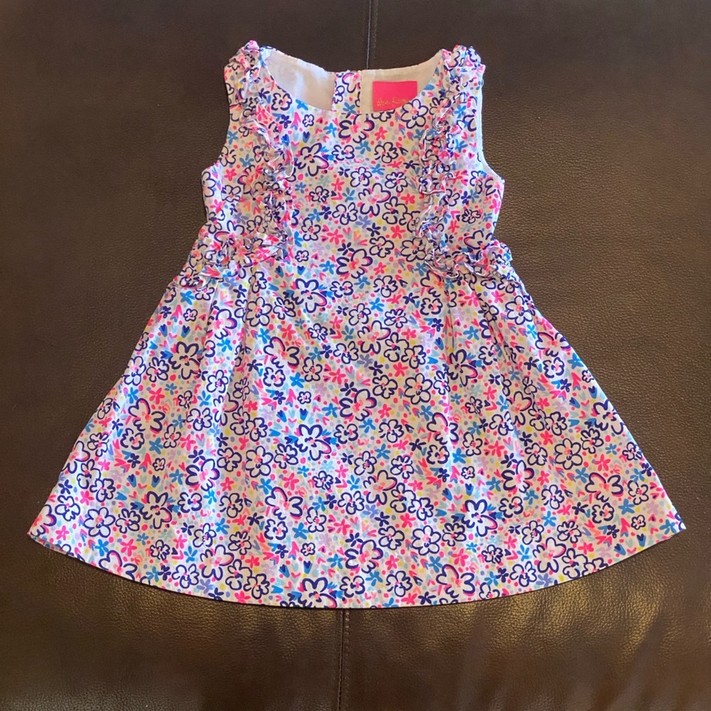 EUC, Girls Lilly Pulitzer Amia Ditsy Floral Dress, size 2T